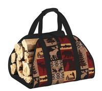DUWAA Lodge Bear - Transportador grande de leña con asas para un fácil transporte y estufa de leña, 48 x 101 cm