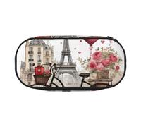 DUWAA Love Paris Tower - Estuche ligero para lápices, diseño de bicicleta, diseño de corazón, ideal para guardar lápices, café, vino, perfume y bicicleta