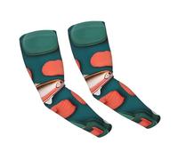 DUWAA Mangas de compresión con estampado de salmón para deportes y correr, protección UV, para hombres y mujeres