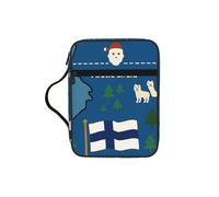 DUWAA Mapa de Finlandia con varias hazañas impresas, multifuncional, bolsa de cosméticos con asa, estuche impermeable con compartimentos