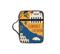 DUWAA Mapa de Italia con estampado de símbolos culturales, multifuncional, bolsa de cosméticos con asa, estuche impermeable con compartimentos