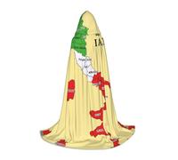 DUWAA Mapa regional de Italia con estampado a color, disfraz de Halloween, capa medieval para mujeres y hombres, capa renacentista con capucha
