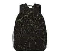 DUWAA Milan City Map Print - Mochila para hombre y mujer, mochila al vacío de alta capacidad, diseño multicapa, mochila de viaje
