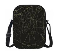 DUWAA Milan City Map Print Oxford - Bolso bandolera bandolera ajustable resistente al agua para mujer, viajes, uso diario