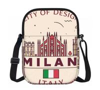 DUWAA Milan Cityscape - Bolso bandolera Oxford con estampado italiano, resistente al agua, ajustable, para mujer, viajes, uso diario