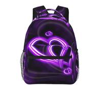 DUWAA Mochila de viaje con estampado de amor púrpura para hombres y mujeres, mochila al vacío de alta capacidad, diseño multicapa