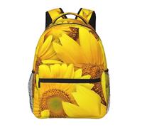 DUWAA Mochila de viaje con estampado de girasoles amarillos para hombres y mujeres, mochila al vacío de alta capacidad, mochila de viaje con diseño multicapa