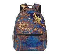 DUWAA Mochila de viaje con estampado de mandala de cielo estrellado para hombres y mujeres, mochila al vacío de alta capacidad, mochila de viaje con diseño multicapa