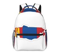 DUWAA Mochila de viaje con estampado de mapa de bandera de Mongolia para hombres y mujeres, mochila de viaje de alta capacidad, diseño multicapa
