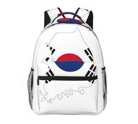 DUWAA Mochila de viaje con estampado de mapa de la bandera de la República de Corea para hombres y mujeres, mochila de viaje de alta capacidad, diseño multicapa