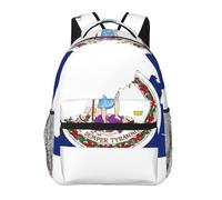 DUWAA Mochila de viaje con estampado de mapa de la bandera del estado de Virginia para hombres y mujeres, mochila al vacío de alta capacidad, mochila de viaje con diseño multicapa