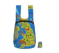 DUWAA Mochila plegable con estampado de mapa del Reino Unido, 16 l, mochila de gimnasio, portátil, bolsa de transporte, bolsa de viaje para hombres y mujeres
