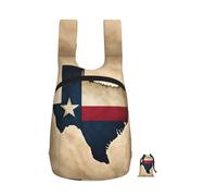 DUWAA Mochila plegable de senderismo con mapa de la bandera del estado de Texas con estampado de una estrella, mochila de viaje ligera y plegable, 10 kg para mujeres y hombres