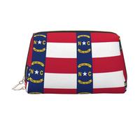 DUWAA Neceser de piel con estampado de la bandera del estado de Carolina del Norte para mujeres y hombres, regalo de viaje, bolsa organizadora de artículos de tocador para baño y ducha, Dorado, Talla