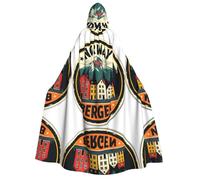DUWAA Norway Bergen Houses - Capa con capucha unisex medieval, bata de mago, capa renacentista, disfraz de Halloween