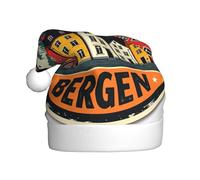 DUWAA Norway Bergen Houses - Sombrero de Papá Noel para adultos, divertido sombrero de fiesta de Navidad, para fiesta festiva de Año Nuevo