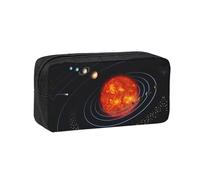 DUWAA Outer Space Galaxy - Estuche para lápices con impresión del sistema solar de gran capacidad, bolsa para marcadores, monedero, organizador de papelería de oficina