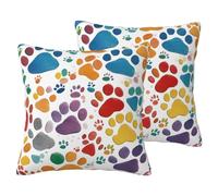 DUWAA Paw Prints Art 1 - Juego de 2 fundas de cojín decorativas para sofá, sala de estar, cama, tamaño estándar