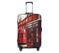 DUWAA Red London Street Print - Funda elástica para maleta, se adapta a maletas de 18 a 32 pulgadas, accesorios de viaje, Blanco, L