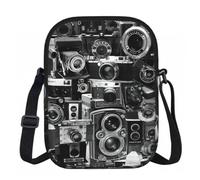 DUWAA Retro Cool Camera Collection - Bolso bandolera Oxford con estampado de cámara, resistente al agua, ajustable, para mujer, viajes, uso diario