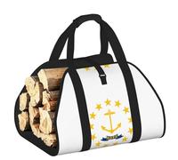 DUWAA Rhode Island State Flag Print Large Fire Wood Sling Carrier con asas para un fácil transporte y estufa de leña, 48 x 101 cm