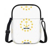DUWAA Rhode Island State Flag Print Oxford - Bolso cruzado para mujer, 15 x 21 cm, resistente al agua, con cremallera
