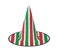 DUWAA Sombrero de bruja con estampado de bandera de Italia, sombreros de bruja, sombreros de Halloween, mujeres, adultos, mago, hombre, disfraz de cosplay, accesorio de fiesta, 1 unidad