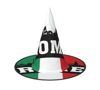 DUWAA Sombrero de bruja con estampado de ciudad romana, sombreros de bruja, sombreros de Halloween, mujeres, adultos, mago, hombre, disfraz de cosplay, accesorio de fiesta, 1 unidad