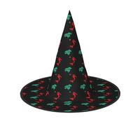 DUWAA Sombrero de bruja con estampado de mapa de Italia, sombrero de bruja, sombreros de bruja, para Halloween, mujeres, adultos, mago, hombres, disfraz de cosplay, accesorio de fiesta, 1 unidad