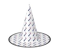 DUWAA Sombrero de bruja con estampado de mapa de la bandera de Nueva Zelanda, sombreros de bruja, sombreros de bruja, para Halloween, mujeres, adultos, mago, hombres, disfraz de cosplay, accesorio de