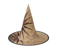 DUWAA Sombrero de bruja con estampado náutico de mapa de brújula, sombreros de bruja, sombreros de brujas, Halloween, mujeres, adultos, mago, hombre, disfraz de cosplay, accesorio de fiesta, 1 unidad