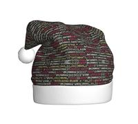 DUWAA Sombrero de Navidad con estampado de código de programación de programador, divertido sombrero de Papá Noel para adultos, novedad para fiestas festivas de Año Nuevo