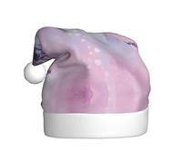 DUWAA Sombrero de Navidad con estampado de flores de glicina con colores de ensueño, divertido sombrero de Papá Noel para adultos, novedoso gorro de vacaciones para fiesta festiva de Año Nuevo