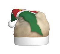 DUWAA Sombrero de Navidad con estampado de la bandera de Surinam Map04, divertido sombrero de Papá Noel para adultos, novedoso sombrero de vacaciones para fiesta festiva de Año Nuevo
