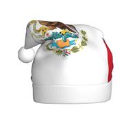 DUWAA Sombrero de Papá Noel con estampado de bandera de México para adultos, divertido sombrero de fiesta de Navidad, para fiesta festiva de Año Nuevo