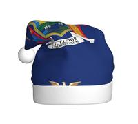 DUWAA Sombrero de Papá Noel con estampado de bandera de Nueva York para adultos, divertido sombrero de fiesta de Navidad, para fiesta festiva de Año Nuevo
