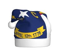 DUWAA Sombrero de Papá Noel con estampado de la bandera del estado de Carolina del Norte para adultos, divertido sombrero de fiesta de Navidad, para fiesta festiva de Año Nuevo