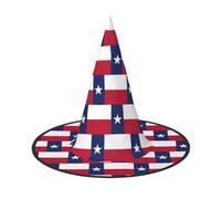 DUWAA Sombreros colgantes de bruja con impresión de bandera de Texas, accesorios de disfraces, decoraciones para el hogar, patio, porche, 3 piezas