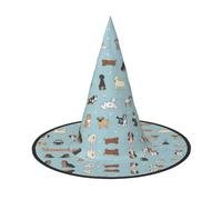 DUWAA Sombreros de bruja colgantes de Halloween, accesorios de disfraces, decoraciones para el hogar, patio, porche, 3 piezas