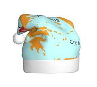 DUWAA Sombreros de fiesta de Navidad de felpa suave con estampado de mapa de Grecia, sombrero de vacaciones, Gorros de Navidad para adultos, para Año Nuevo