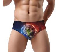 DUWAA Space Planet Earth Print - Ropa interior de bikini para hombre, estilo moderno, de microfibra elástica que absorbe la humedad, Negro, 3XL