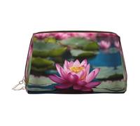 DUWAA Spirit Of The Lotus - Neceser de piel con estampado de loto para mujeres y hombres, regalo de viaje, bolsa organizadora de artículos de tocador para baño y ducha, Dorado, Talla única