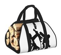 DUWAA Taekwondo Artes Marciales Print Large Fire Wood Sling Carrier con asas para un fácil transporte y estufa de leña, 48 x 101 cm