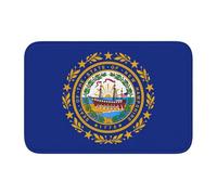DUWAA Tapete de terciopelo de cristal con estampado de bandera del estado de New Hampshire, tapete temático para puerta delantera, porche, interior y exterior