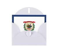 DUWAA Tarjetas de felicitación con impresión de bandera del estado de Virginia Occidental para clientes y clientes, empleados adultos, saludos festivos, 4 x 6 pulgadas