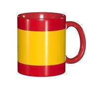 DUWAA Taza de cerámica con estampado de bandera de España con caja de regalo, hermosas tazas de café para regalo de cumpleaños, café, leche, 6 colores