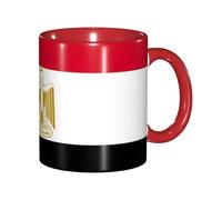 DUWAA Taza de cerámica con estampado de bandera egipcia con caja de regalo, hermosas tazas de café para regalo de cumpleaños, café, leche, 6 colores