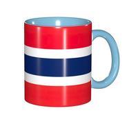 DUWAA Taza de cerámica con estampado de bandera noruega con caja de regalo, hermosas tazas de café para regalo de cumpleaños, café, leche, 6 colores
