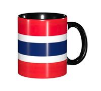 DUWAA Taza de cerámica con estampado de bandera noruega con caja de regalo, hermosas tazas de café para regalo de cumpleaños, café, leche, 6 colores