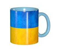 DUWAA Taza de cerámica con estampado de bandera ucraniana con caja de regalo, hermosas tazas de café para regalo de cumpleaños, café y leche, 6 colores